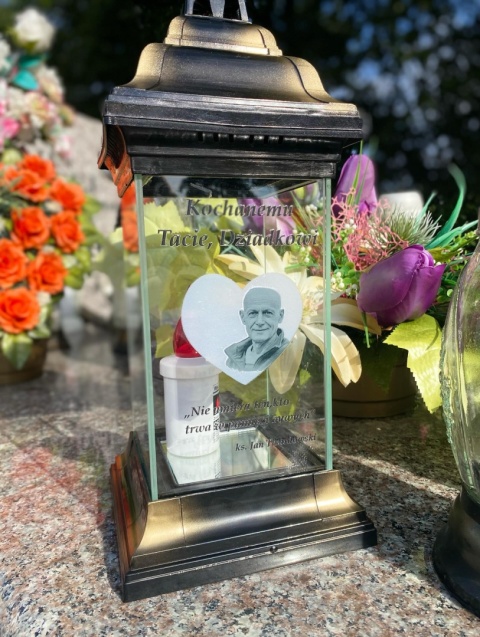 Personalizowany znicz ze zdjęciem i nadrukiem