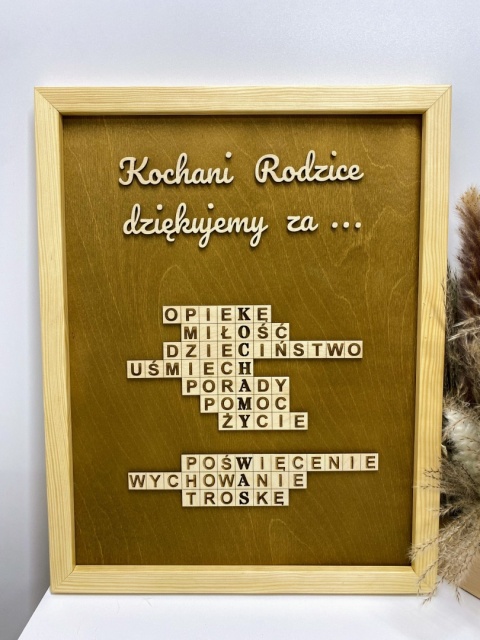 Podziękowanie dla rodziców – krzyżówka drewniana